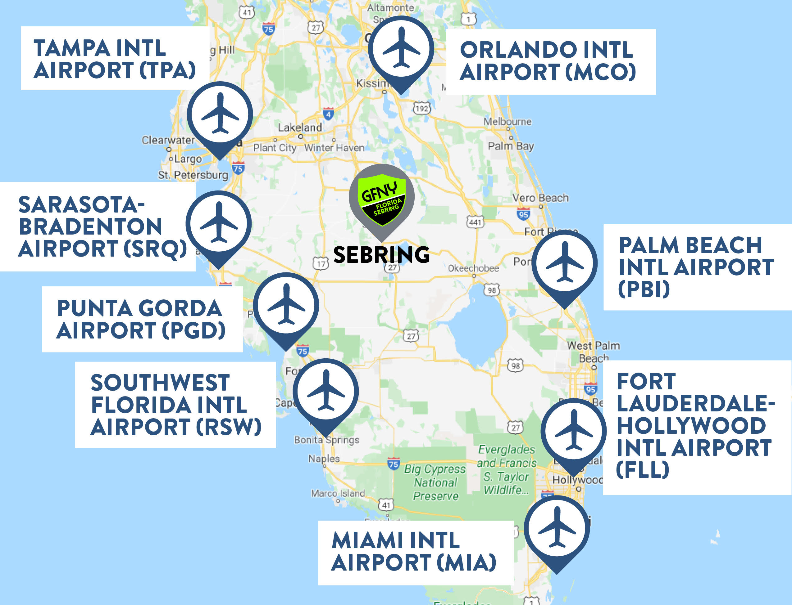 Florida Airport Map 